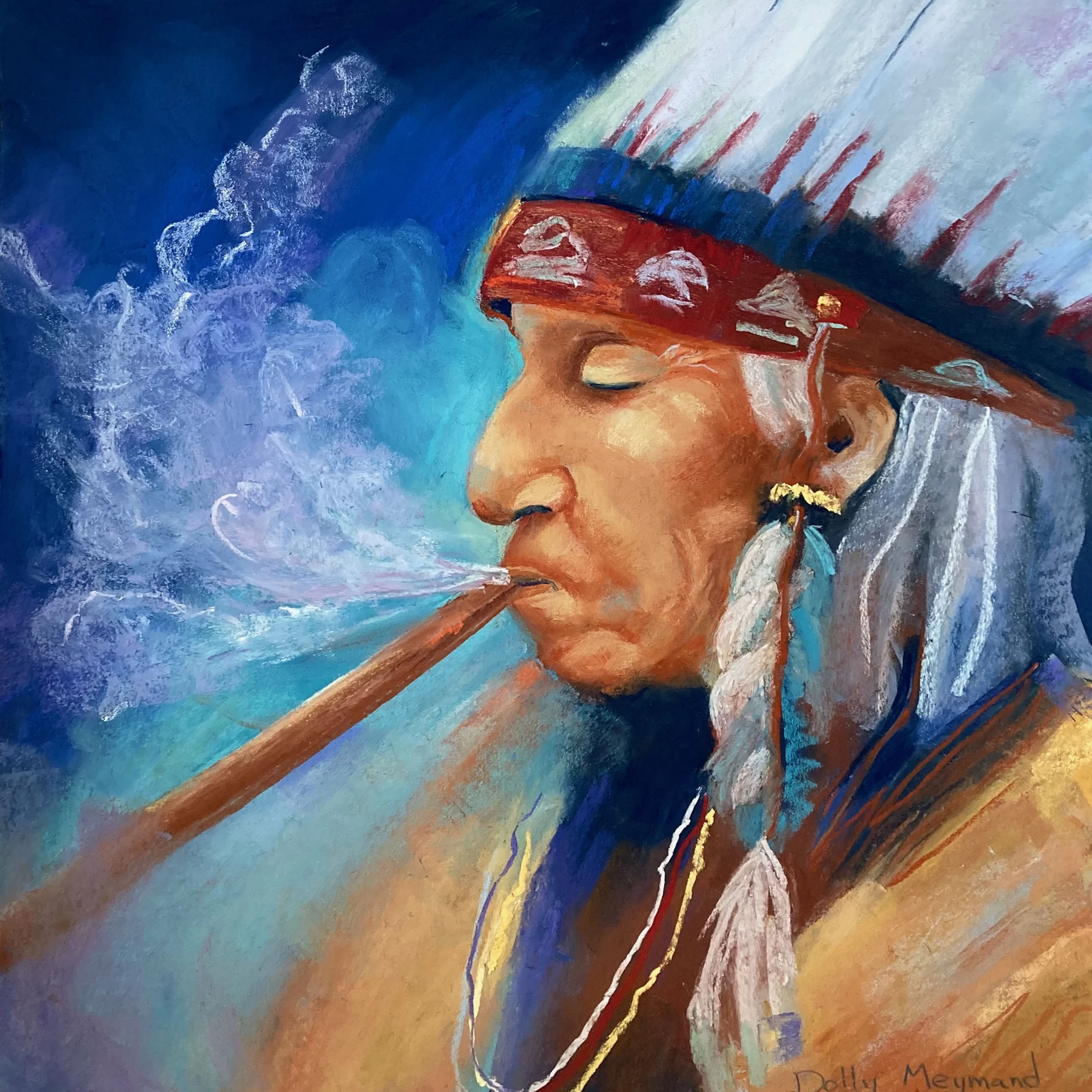 First Nation Man with Pipe